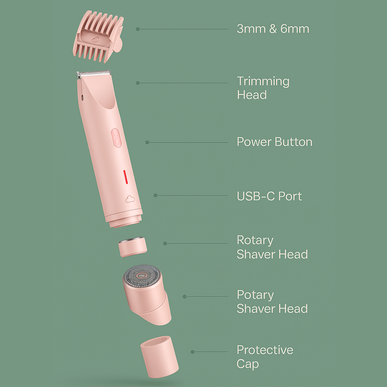 2025 Waterproof Rechargeable Electric Shaver Mini Women Bikini Trimmer Body Hair Remover Mini Double Headed Electric Epilator